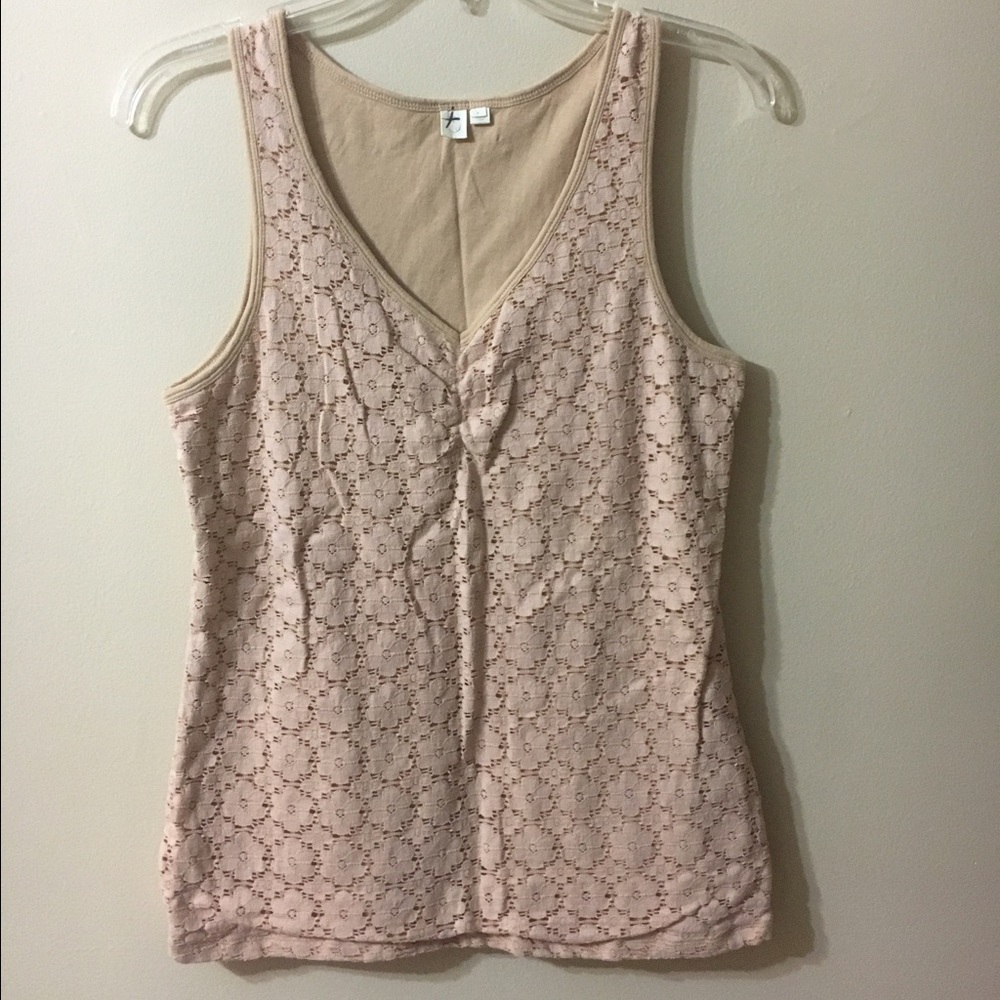 Anthropologie Eloise cream lace tank